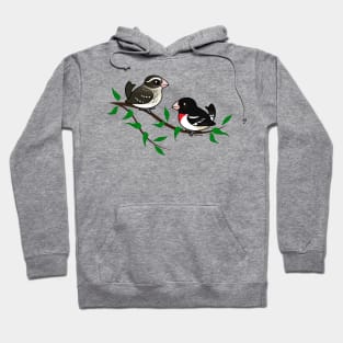 Cartoon Rose-breasted Grosbeaks Hoodie